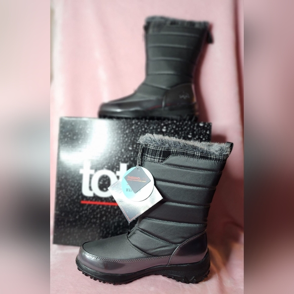 totes Lexi Women's Waterproof Snow Boots Pewter Size 7 - Picture 7 of 14